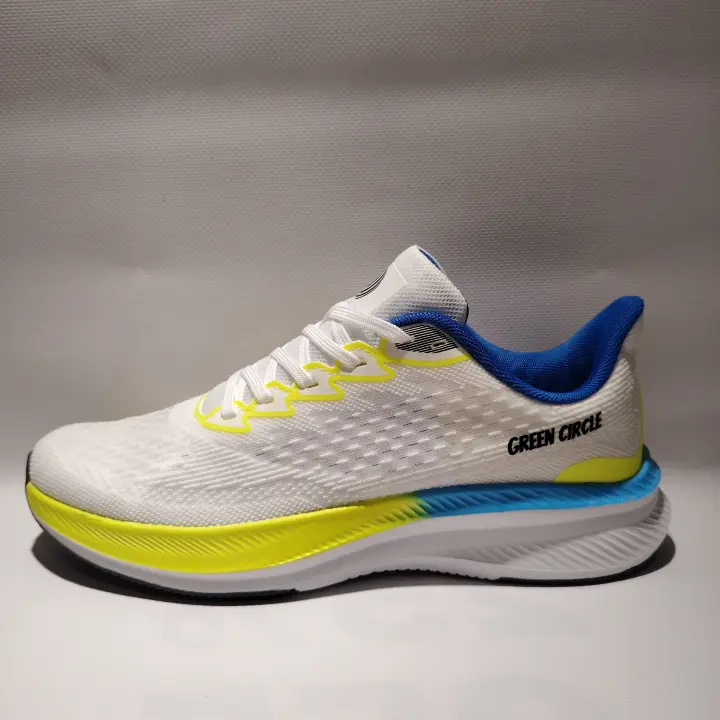 Zapatillas Running Hombre Green+Circle Apolo. Blanco. Suela antideslizante. Plantilla Memory Foam - 1
