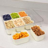 Caja De Aperitivos Portátil Con 8 Compartimentos Y Tapa Contenedor De Alimentos Para Bocadillos Frutas Nueces Y Dulces Material PET+PE Estilo Clásico - details 12