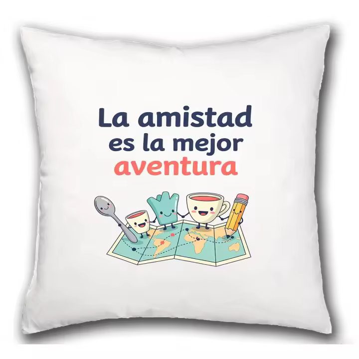 MERCHANDMANIA Cojín frase bonita amistad aventura vida camino hogar comodo cussion - 1