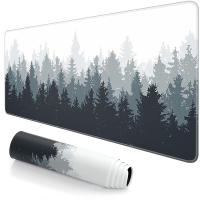 Alfombrilla De Ratón Gamer Xxl Forest Trees Negro Alfombrilla De Escritorio Para Computadora Y Laptop Tapete De Teclado Aesthetic Para Oficina Y Gaming Material De Goma - details 5