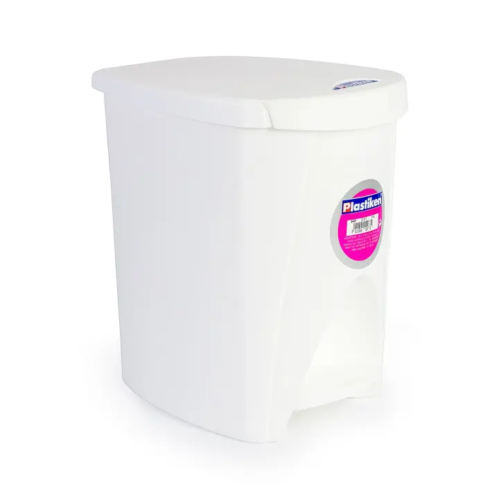 Plastiken Nature - Cubo de Basura Pequeño 7L con Pedal para Baño. Blanco - 1
