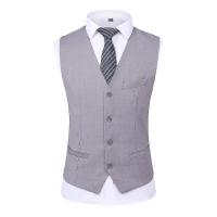 Mens Suit Wedding Party Dinner 3-pieces Suit Blazer Vest Pants 9 Colors - details 1