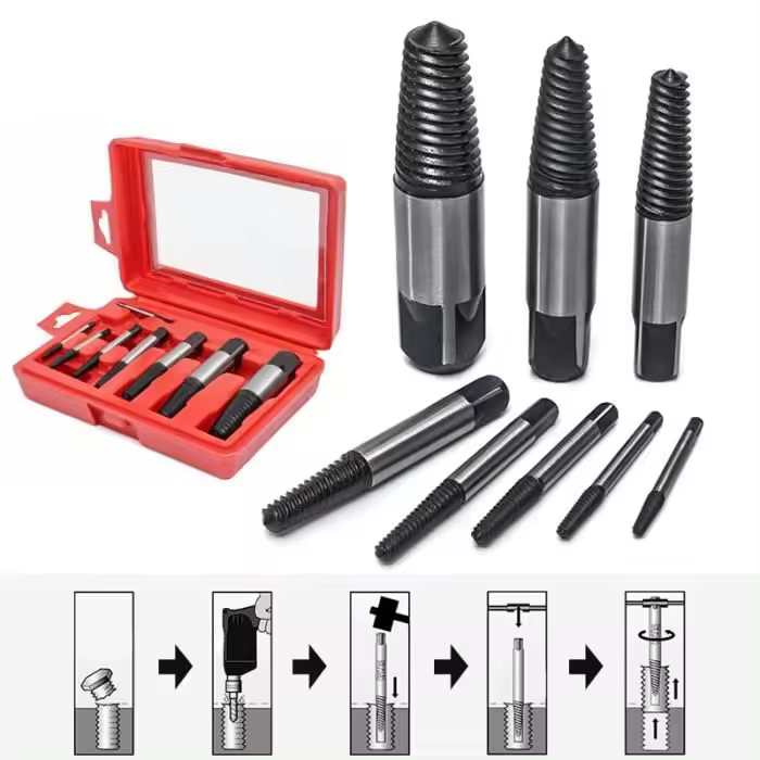 piezas de extractores de tornillos, tuercas, pernos rotos, extractor de pernos, herramienta fácil de quitar - 1