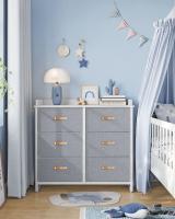 Cómoda infantil con 6 cajones, resistente al agua, ideal para dormitorio, entrada y salón, color beige o gris - details 5