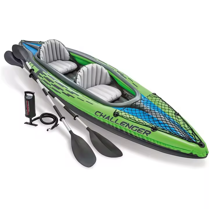 Kayak Hinchable Colorbaby Challenger K2 para Dos Personas con Remos de Aluminio y Quilla Desmontable - 1