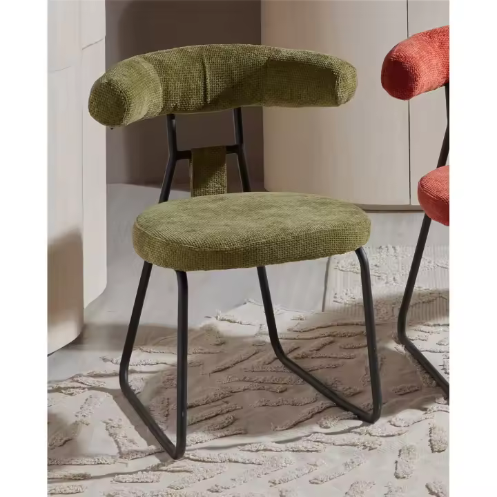 Silla kirk chenilla gruesa verde 58x58x76 cms. El mejor complemento para tu hogar. - 1