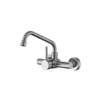 CA Grifos, Grifos para fregadero de cocina, Grifo mezclador de pared de 2 orificios, Caño giratorio, Grifo monomando para baño, Presente - 1