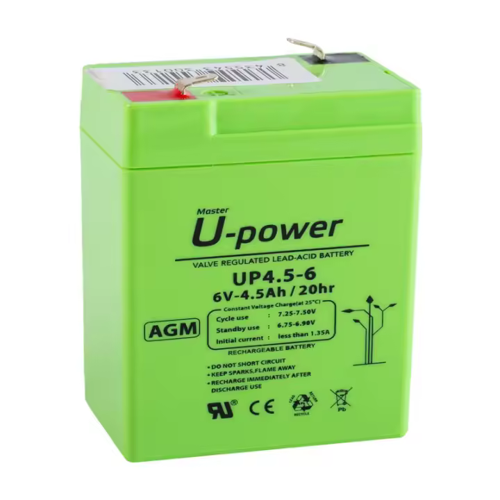 Batería Plomo U-Power 6V 4.5Ah Raíz Inicio Baterías Baterías plomo AGM - 1