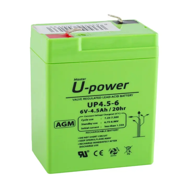 Batería Plomo U-Power 6V 4.5Ah Raíz Inicio Baterías Baterías plomo AGM - 1