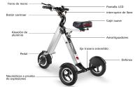 TopMate ES32 Triciclo Electrico Adultos 3 Ruedas Plegable con Asiento, Scooter Eléctrico Movilidad de Peso Ligero con Función Inversa y Interruptor de Llave, Neumático de 10" Triciclo para Viajar - details 2