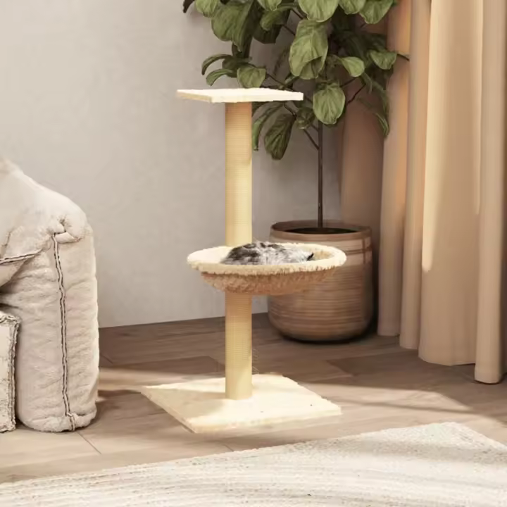 vidaXL Rascador para Gatos con Poste de Sisal Macota Animal Torre Color Crema,  Gris claro,  Gris oscuro y mas - 1