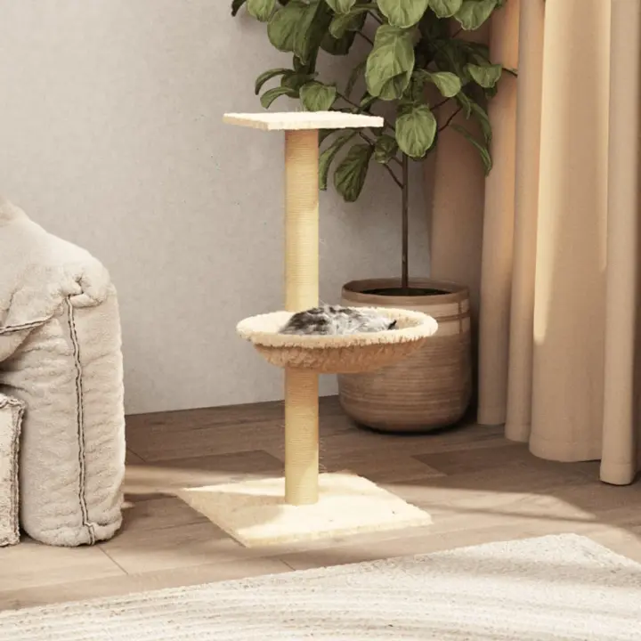 vidaXL Rascador para Gatos con Poste de Sisal Macota Animal Torre Color Crema,  Gris claro,  Gris oscuro y mas - 1