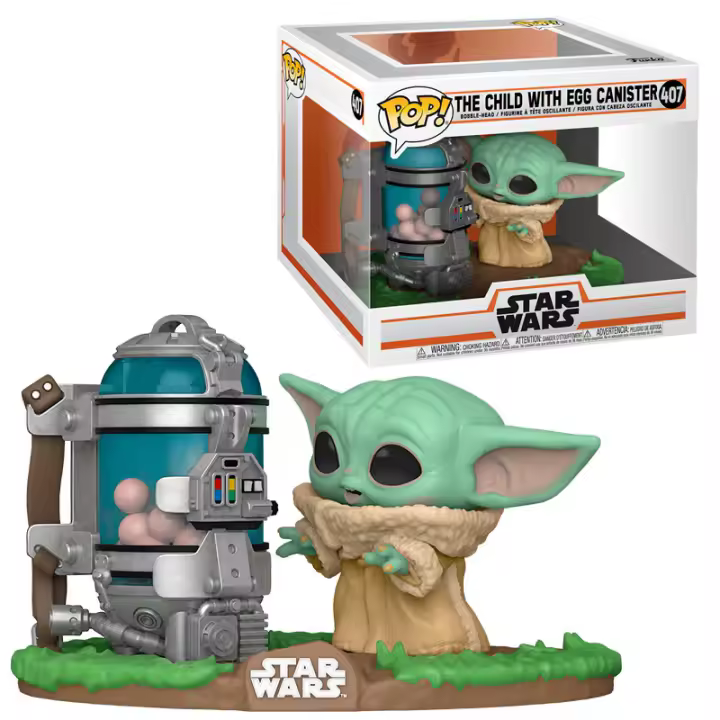 Funko pop deluxe star wars the mandalorian baby yoda con tarro de huevos 50962 - 1
