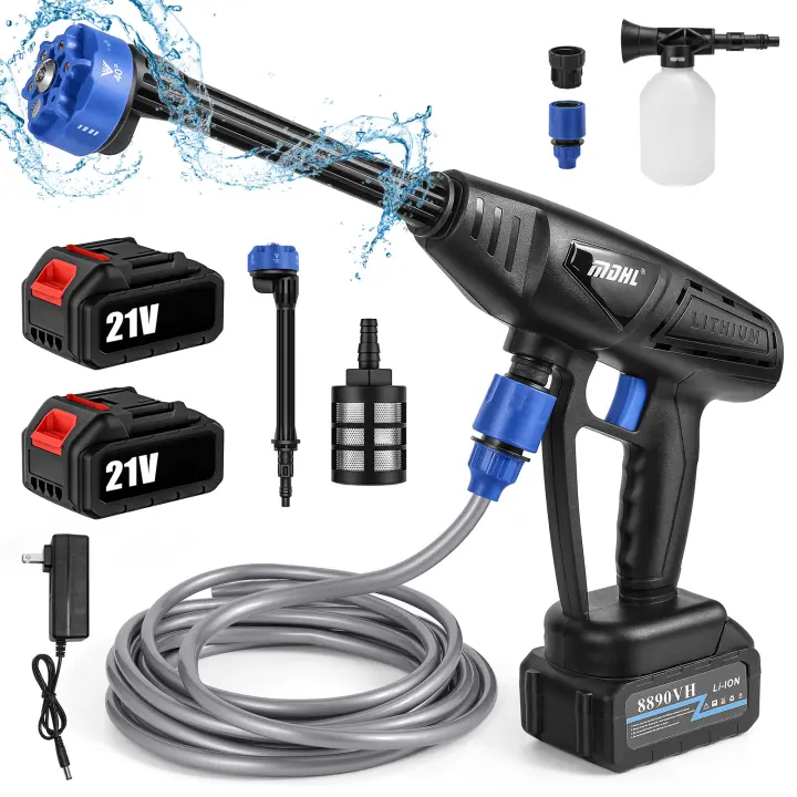 26BAR 300W Electric Car Washer Pistola de alta presión Limpiador de espuma Boquilla para Auto Home Garden Limpieza Accesorios de lavado de Coches - 1