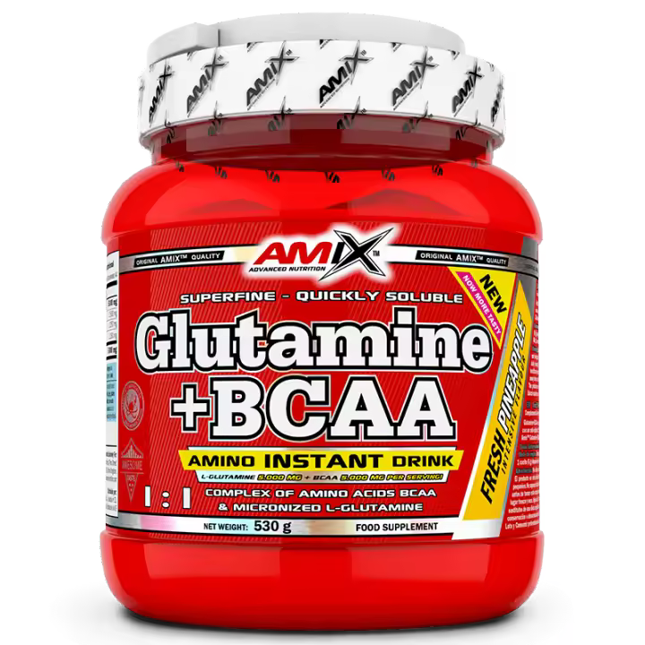 Amix Glutamine + Bcaa Powder 530 Gr Piña Polvo - 1