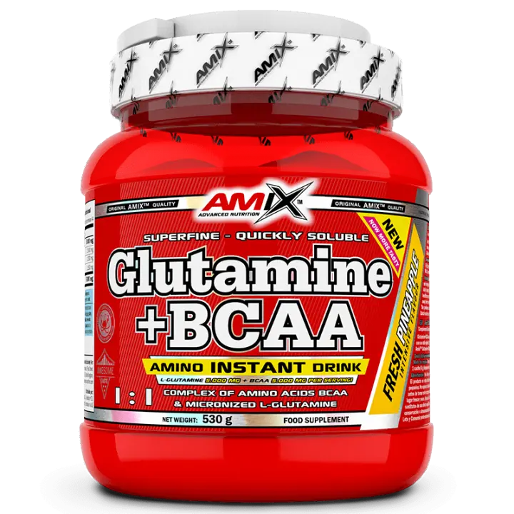 Amix Glutamine + Bcaa Powder 530 Gr Piña Polvo - 1