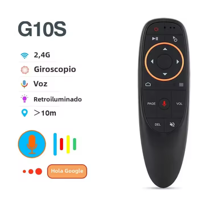 Control Remoto De Voz Universal G10S Con IR Y Giroscopio Air Mouse 2.4G Wireless Backlit Para Android TV PC - 1