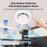 Detector De Fuma Tuya WiFi Alarma De Incendio Protección Hogar Seguridad Síntomas De Fuma 80dB Combinación De Alarma De Incendio Para Casas Y Líquidos - details 4