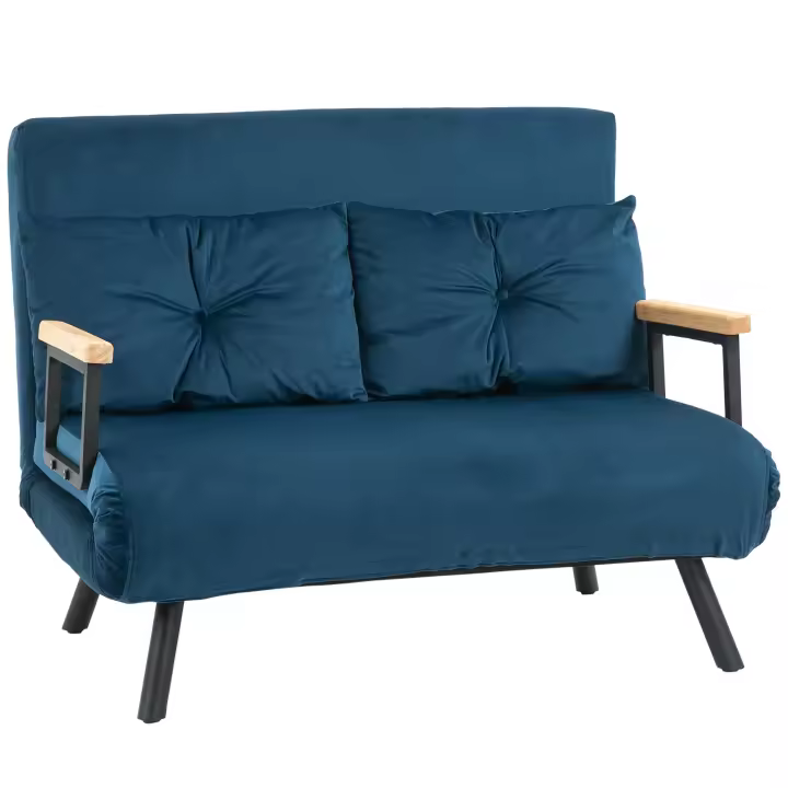 Sofá Cama Reclinable con Función de Cama, Sofá Ajustable con Respaldo Ajustable, Azul 102x73x81cm, Perfecto para Habitación de Invitados - 1