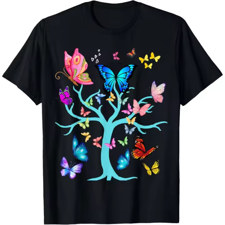 Camiseta de Manga Corta, 100% Algodón, Ropa Unisex para Hombres y Mujeres en 5 Tallas, Camiseta Negra, Cuello redondo con estampado. - 1