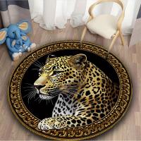 Carpetilla Circular Yin Yang Gato Con Suelo Antideslizante Flannel Lavable En Máquina Decoración Del Hogar Para Sala De Estar Ligera Moderna Polyester - details 6