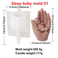 Molde De Velas De Silicona 3D Bebé Durmiendo En Mano Para DIY Agradecimiento Regalo Para Padres Decoración De Hogar Resina Gypsum - details 1