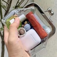 Bolso De Cosméticos Retro Transparente 1pcs Mini Bolso Portátil Para Monedas Y Maquillaje Para Mujeres Con Hebilla De Seguridad - details 1