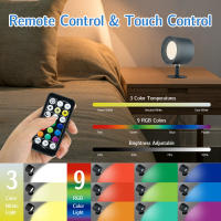 Lámpara De Pared Recargable Operada Por Batería Con Control Remoto Y Toque RGB Lámpara Magnética Montada En La Pared Para Dormitorio/Lectura - details 2