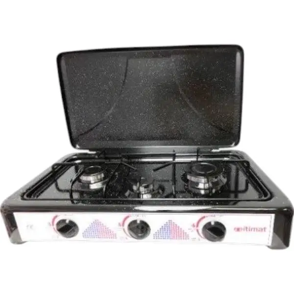 Cocina de Gas Portátil de 3 Fuegos con Tapa – ITIMAT – Blanca, Compacta y Eficiente - 1