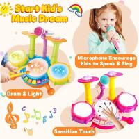 Set De Batería Para Niños Juguetes Educativos De Música Con Microfono Para Niñas Actividades De Aprendizaje Regalos Para Niños De 3 a 12 Años - details 3