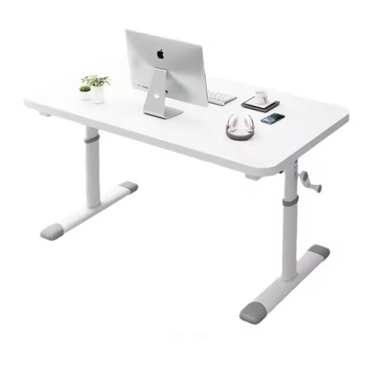 Mesa escritorio elevable,Mesa de elevaciónde ajustable alto 63-90cm, Ordenador Escritorio Oficina estudio , escritura para estudio, PC, portátil, mesa de trabajo, mesa de juegos, pata metal 80*60cm  BLANCO - 1