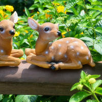 2Pcs Estatua De Ciervo Sika Adorno De Arte Y Manualidades Modelo Animal Para Decoración De Jardín Al Aire Libre - details 0