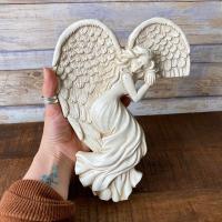 2PCS Escultura De Ángel En Resina Blanco Para Decoración De Hogar Y Regalos Arte De Puerta O Mesa Bellas Alas De Ángel - details 9