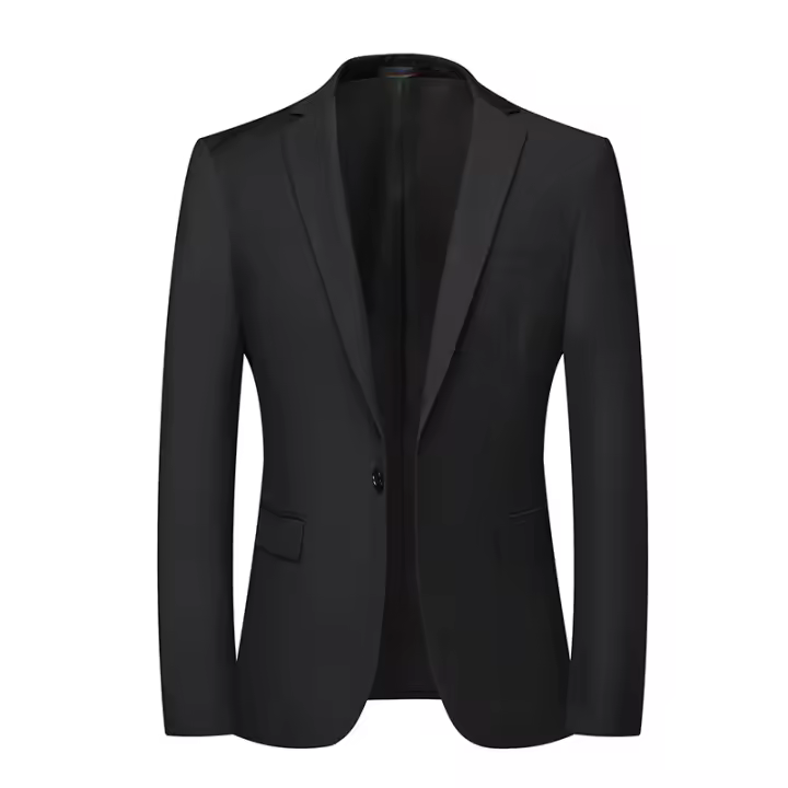 Chaqueta De Negocios Para Hombre Estilo Británico Sólido Moda Casual Cierre Único Tipo De Traje Ideal Para Bodas Y Trabajo - 1