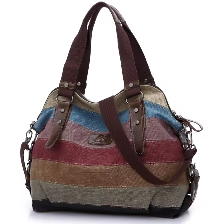 El bolso multicolor del hobo de la lona de las mujeres, bolso, bolso (multicolor) - 1