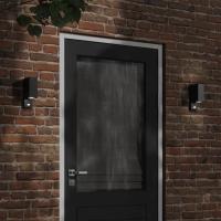 vidaXL Lámparas de pared de exterior (2 unidades) aluminio fundido negro Con sensor No, Sí - details 1