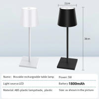 Lámpara De Mesa Sin Cable Recargable USB Con Interruptor Táctil Para Hotel Restaurante Bar Club Café Decoración Nocturna De Ambiente - details 3