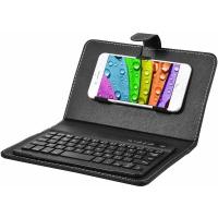 Teclado inalámbrico universal de Bluetooth, caso del Tirón con el tenedor, para los teléfonos móviles del IOS/Android, negro- - details 0