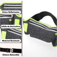 Riñonera Running Deportiva Impermeable, Bolsa Cintura Reflectante Deporte, Cinturón para Correr Ajustable con Tiras 33*12cm, Mujer Hombre Cinturón Entrenamiento Ligera, Porta Movil Running - details 4