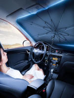 Parasol De Sol Para Coche Pantalla De Vidrio Frontal Reetrocedible a Prueba De Calor Material De Poliéster 100% - details 0