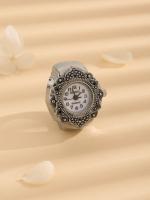 Anillo De Moda Para Hombres Y Mujeres 2pcs Diseño Multicolor De Cuarzo Negro Reloj De Pulsera Material De Acero Inoxidable - details 1