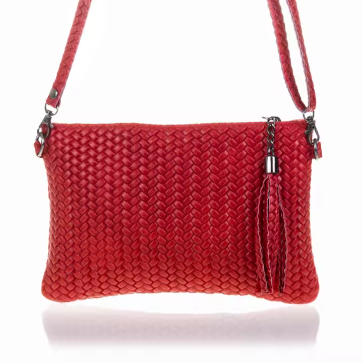 Firenze Artegiani. Oleggio Bolso bandolera Mujer.Piel auténtica Gamuza Grabado Espiga . Made in Italy. Vera Pelle Italiana. - 1