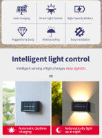 Lámpara Solar De Pared 4/6/8/10 LEDs Para Jardín Y Paisaje Exterior Luz Decorativa De Calle Impermeable Iluminación Dual - details 1