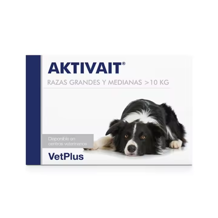 VETPLUS - Aktivait (60 Comprimidos) - Suplemento para disfunción cognitiva en Perros de Raza Mediana y Grande >10 kg - 1