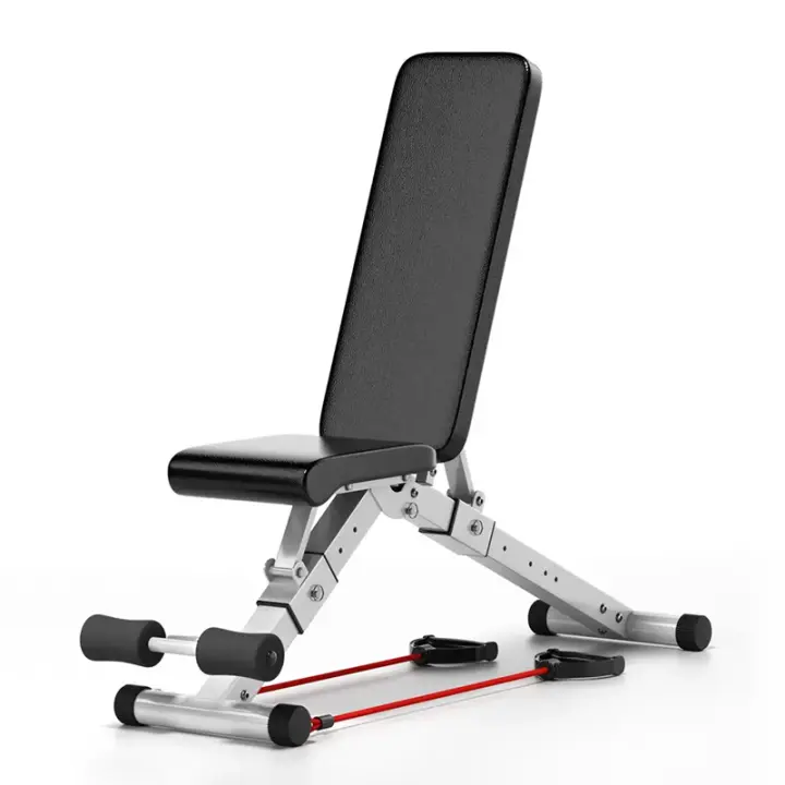 ALLINLIFE Banco de gimnasio plegable para el entrenamiento de todo el cuerpo 300 kg, banco abdominal para entrenamiento de fuerza en el gimnasio en casa, con plegado rápido y ajuste rápido - 1