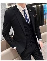 Traje De Boda Elegante Y Casual Para Hombres Estilo Británico Coreano Slim Conjunto De Chaqueta Chaleco Y Pantalones Para Oficina Y Celebraciones - details 3