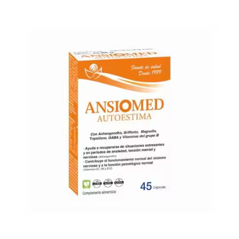 Bioserum Ansiomed Autoestima - Cápsulas para estrés, ansiedad y sueño - Sistema nervioso y bienestar emocional - 45 cápsulas - 1