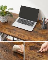 Escritorio Industrial con 2 Estantes Ajustables - Mesa de Trabajo para Oficina o Salón, Estructura de Acero, Marrón Rústico y Negro Tinta - details 11