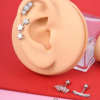Juego De 5 Piezas De Aretes En Acero Inoxidable Para Puntas De Oreja Perforaciones De Labio Y Labret Joyería De Moda Para Mujeres Estilo Trendy - details 7