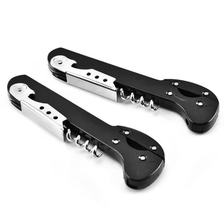 1/2PCS Abrevidrios Multifuncional De Madera De Flor De Pera Con Almacenamiento Dispositivo De 4 En 1 Acero Inoxidable Para Vino Tinto - 1
